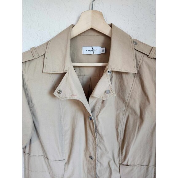 Coach 1941 Dress Cotton Tie Waist Utility Shirt Trench Coat Dress 0 - Picture 7 of 11
